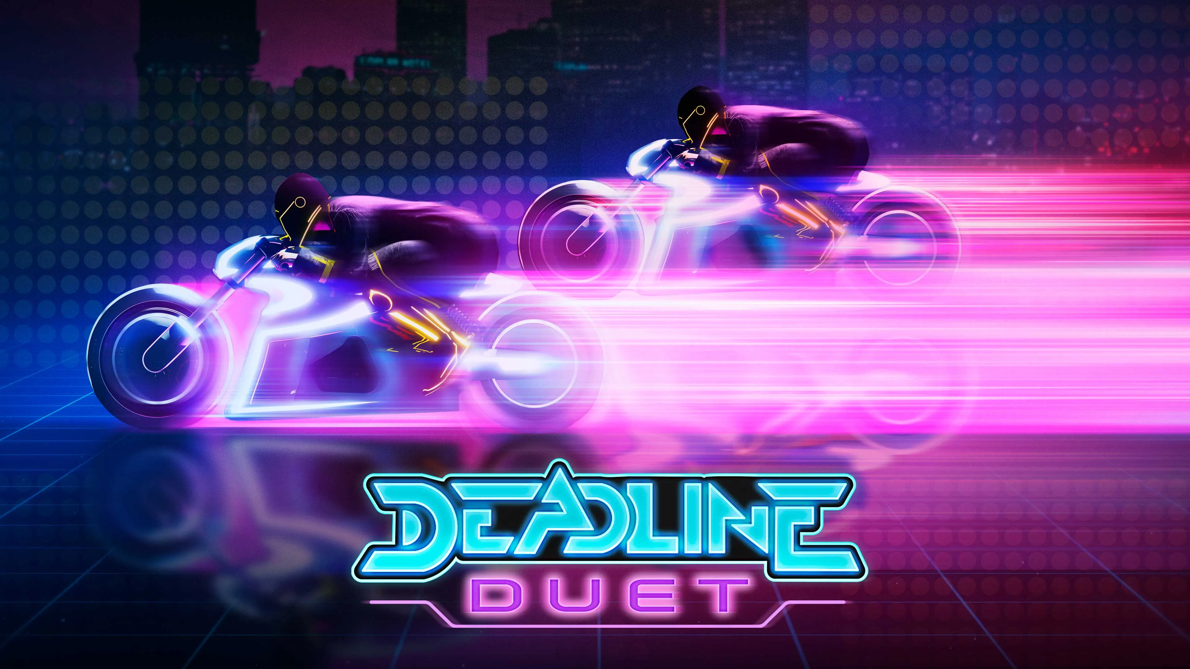 Zwei Spieler auf Shotaro-Motorrädern in Deadline Duet.