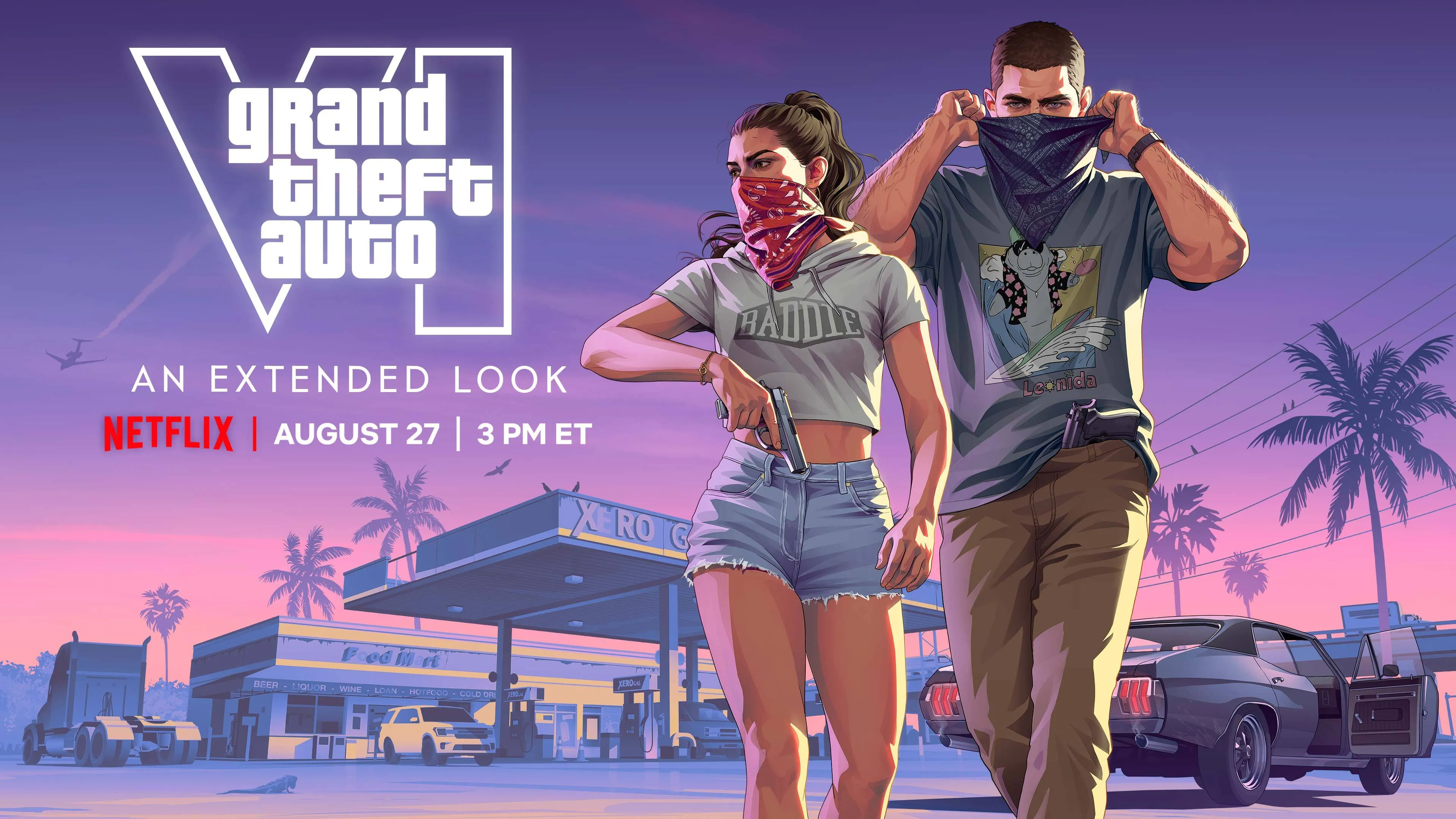 Promotional image for the extended look at GTA VI.