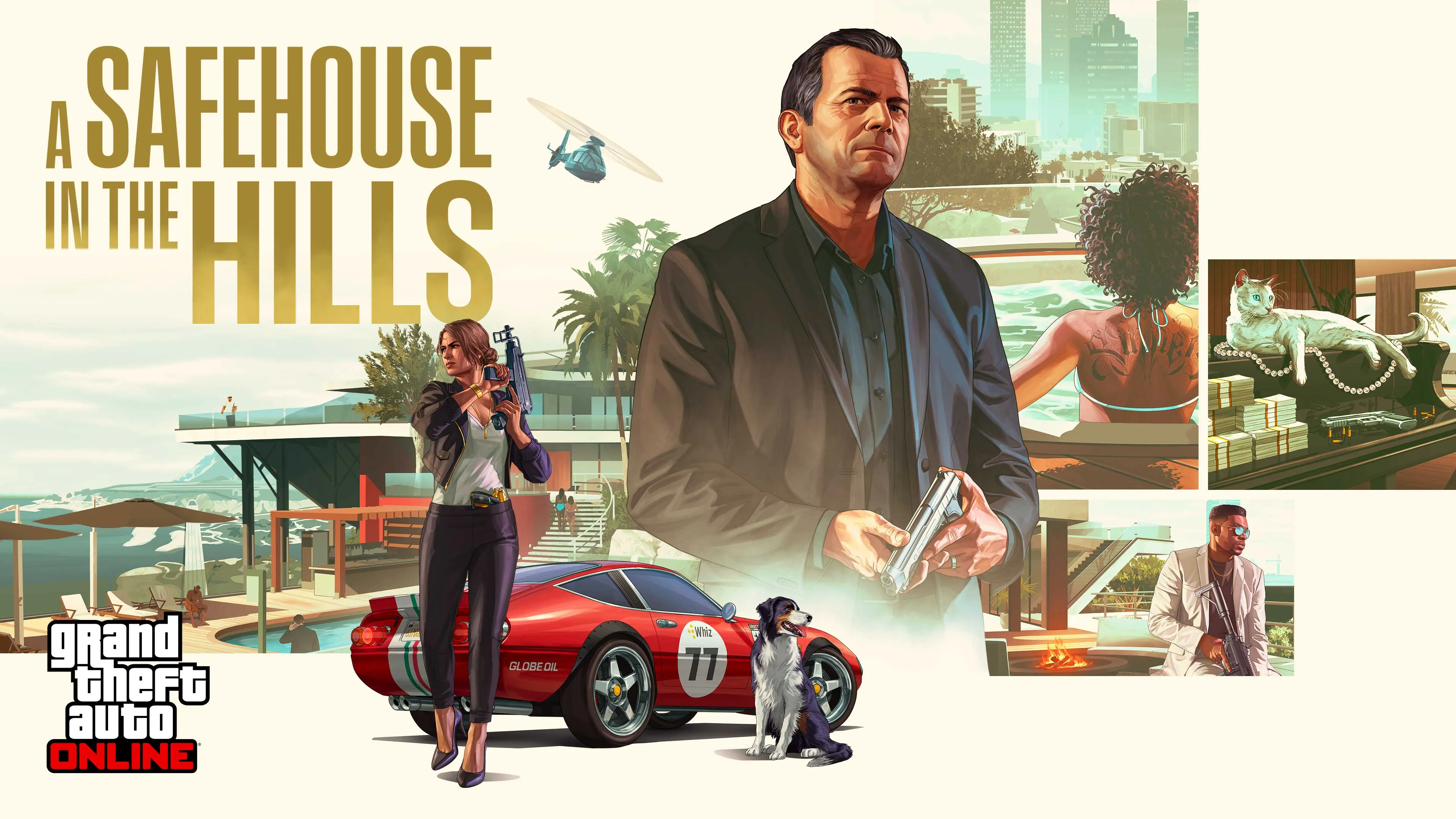 Eine Villa aus A Safehouse in the Hills in GTA Online.